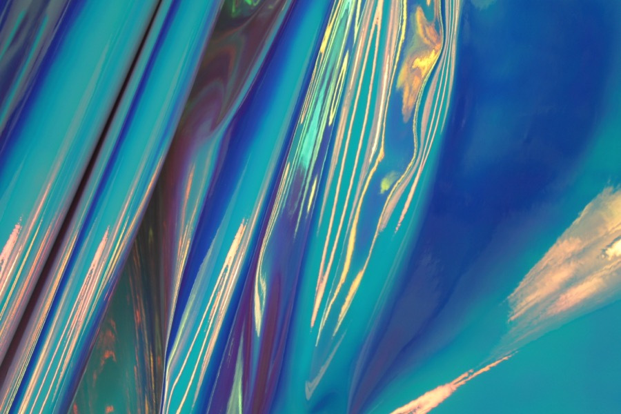 Iridescent Mirror PVC - Blue/Pink/Lilac fabric, image 4 of 7