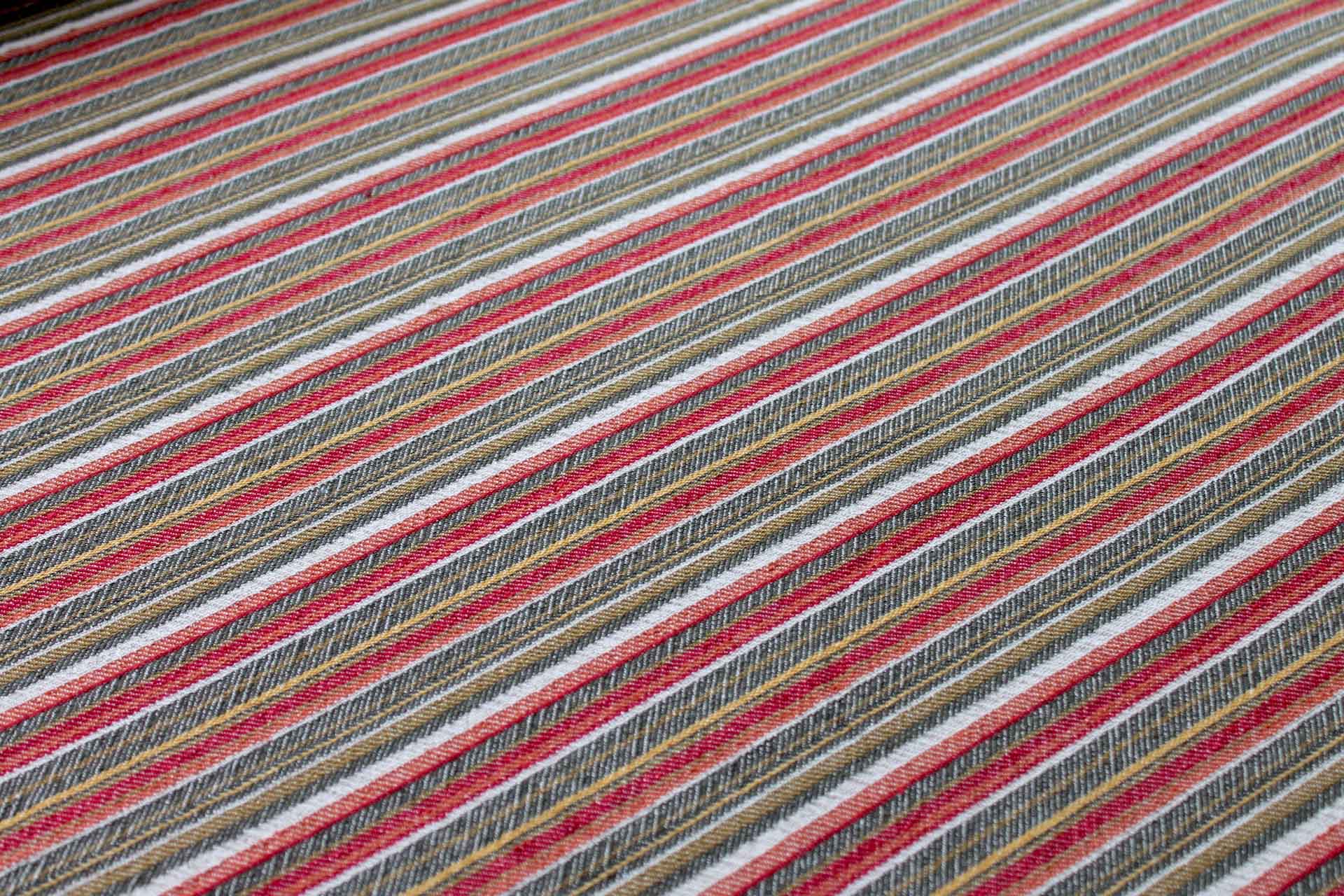 Textured Woven Cotton Stripe - Red, Orange, Yellow and Olive fabric, image 2 of 7