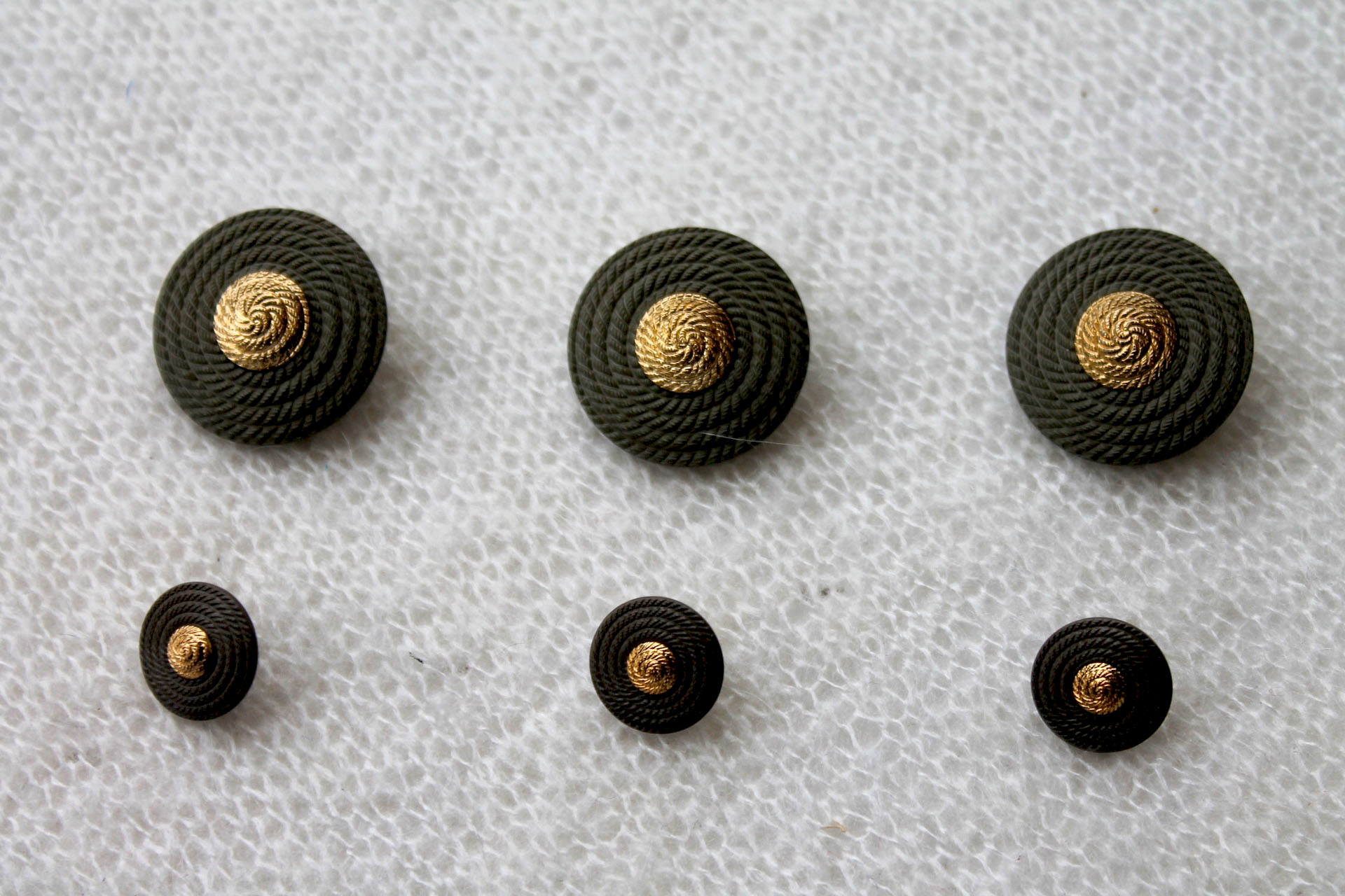 Vintage Designer Button - Pewter Green and Gold - 2.8cm, image 2 of 6