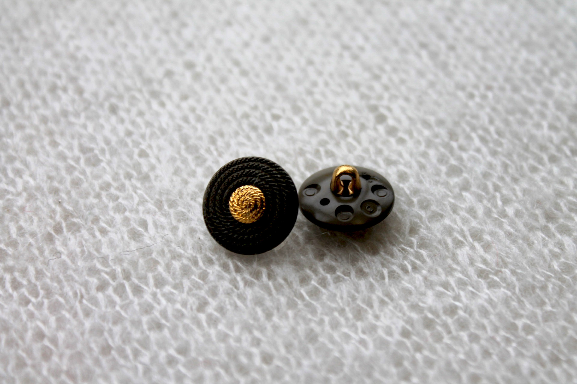 Vintage Designer Button - Pewter Green and Gold - 2.8cm, image 3 of 6