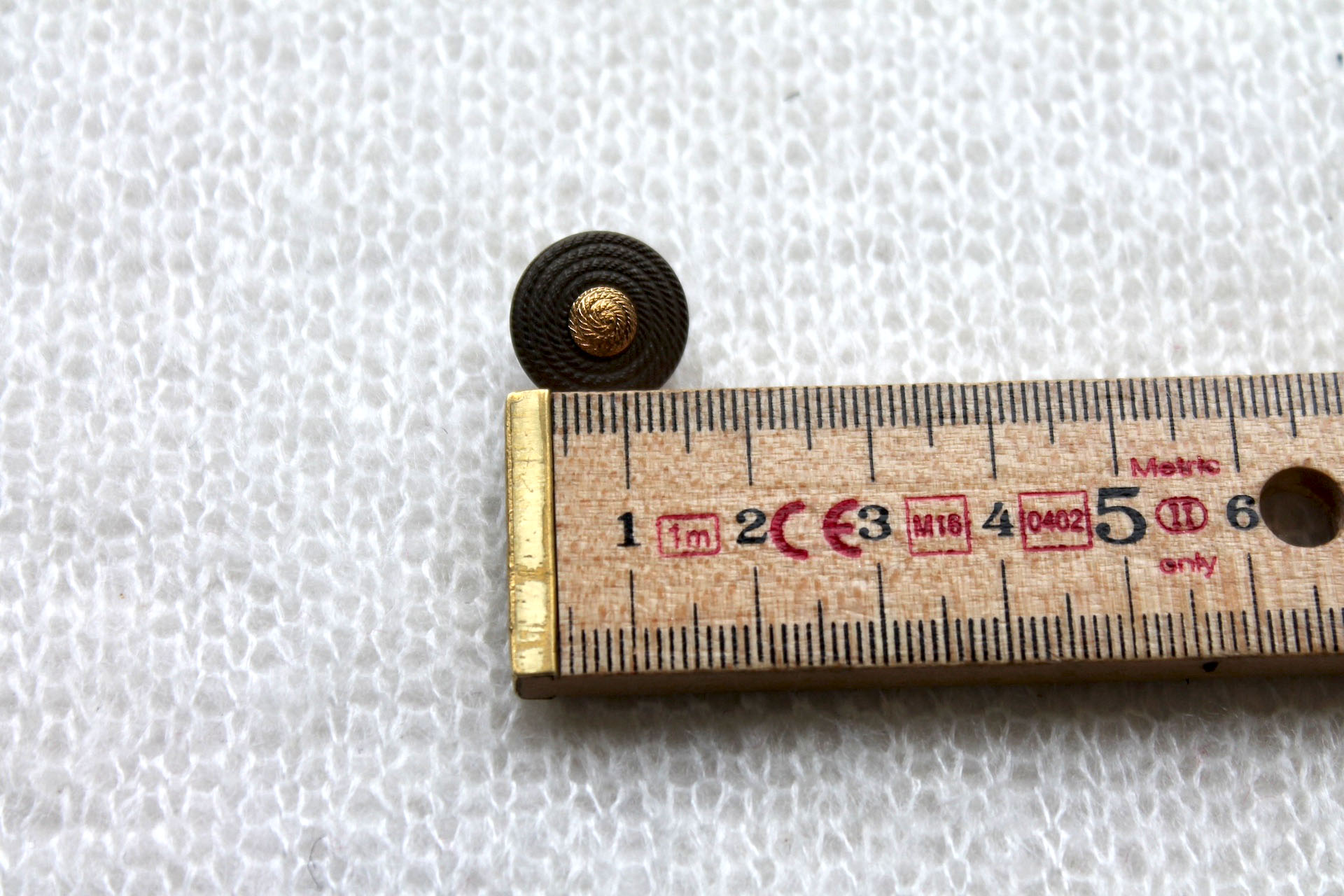 Vintage Designer Button - Pewter Green and Gold - 2.8cm, image 6 of 6