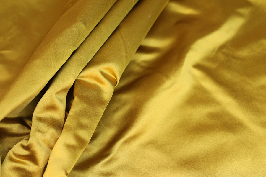Two Tone Silk Duchesse Satin - Yellow/Black fabric, image 2 of 7