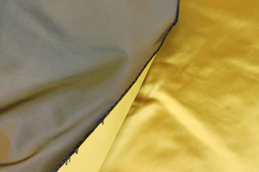 Two Tone Silk Duchesse Satin - Yellow/Black fabric, image 7 of 7