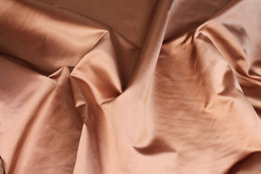 Two Tone Silk Duchesse Satin - Rose Gold fabric, image 3 of 7
