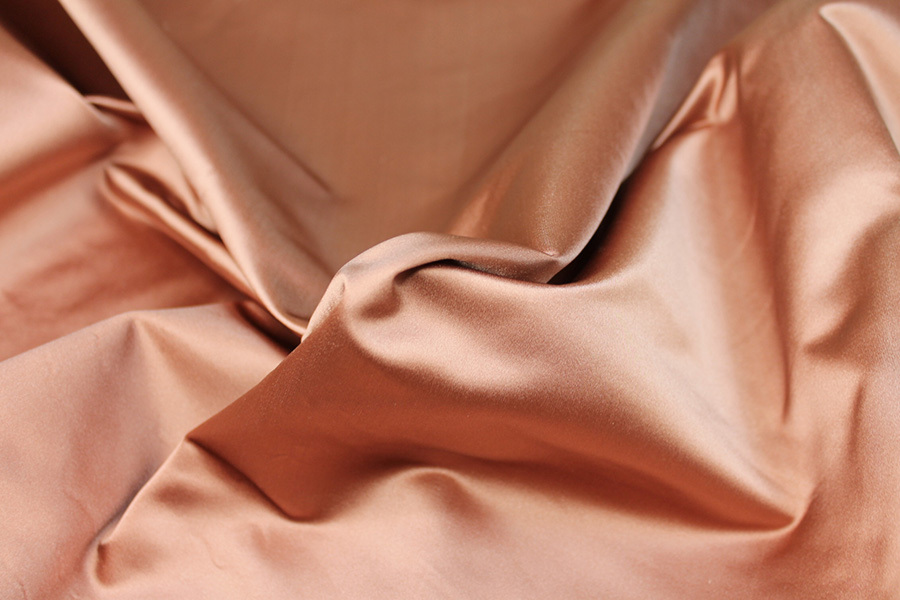 Two Tone Silk Duchesse Satin - Rose Gold fabric, image 2 of 7