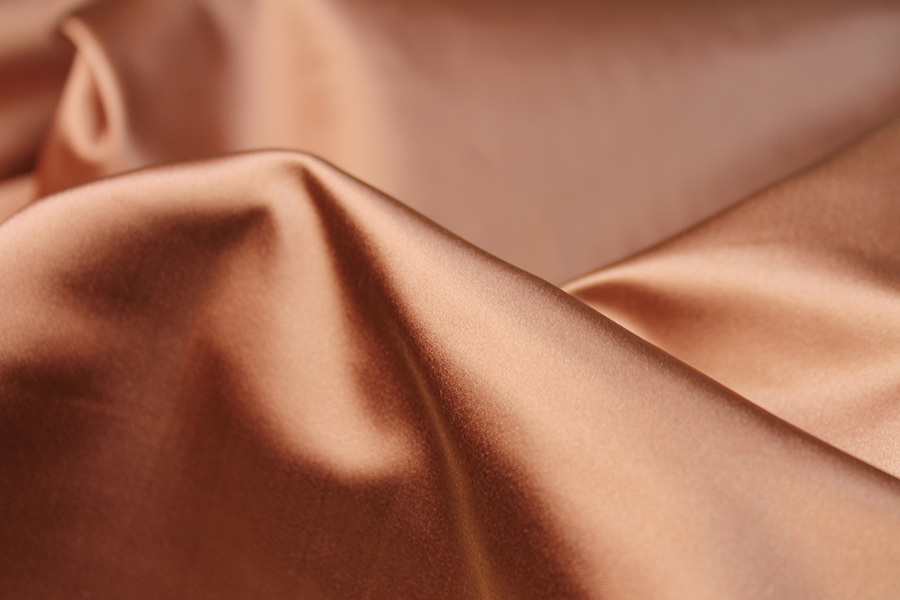 Two Tone Silk Duchesse Satin - Rose Gold fabric, image 6 of 7