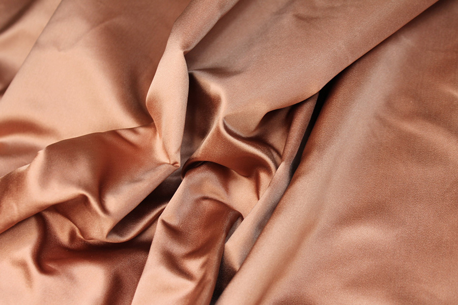 Two Tone Silk Duchesse Satin - Rose Gold fabric