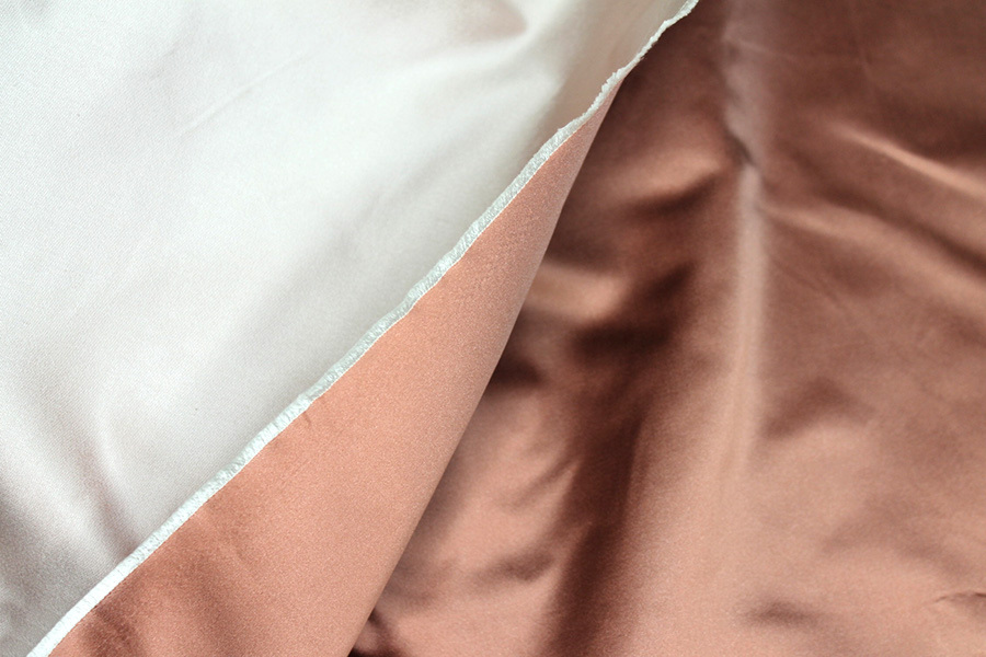 Two Tone Silk Duchesse Satin - Rose Gold fabric, image 7 of 7