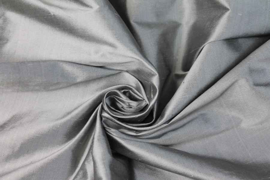 Silk Dupion - Silver Grey  B69 - 140cm wide fabric