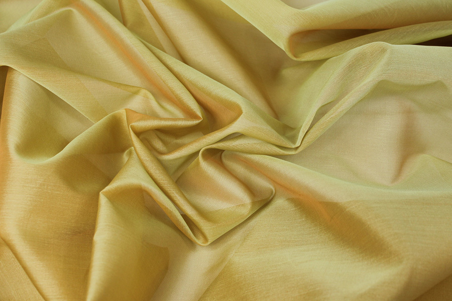 Silk Organza - Chartreuse shot Pale Orange fabric, image 4 of 5