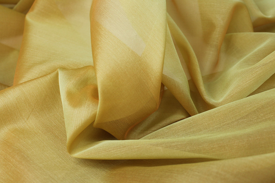 Silk Organza - Chartreuse shot Pale Orange fabric, image 3 of 5