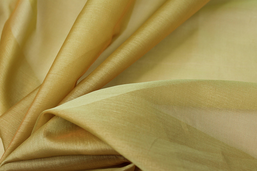 Silk Organza - Chartreuse shot Pale Orange fabric, image 5 of 5