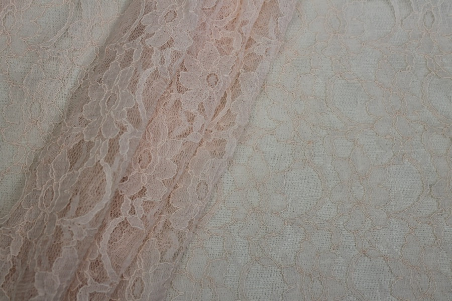 Corded Lace - Blush - 0.3m Piece fabric, image 3 of 8