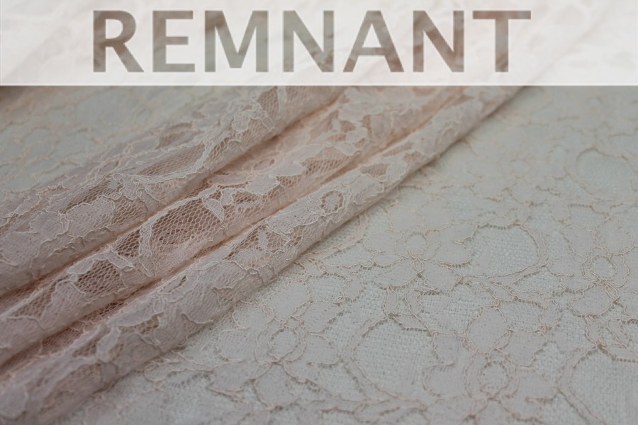 Corded Lace - Blush - 0.3m Piece fabric