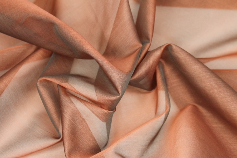 Silk Organza - Rust Brown shot Opal Green - fabric, image 6 of 7
