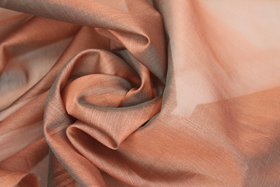 Silk Organza - Rust Brown shot Opal Green - fabric, image 7 of 7
