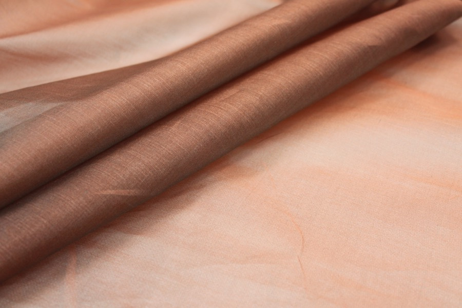 Silk Organza - Rust Brown shot Opal Green - fabric, image 5 of 7