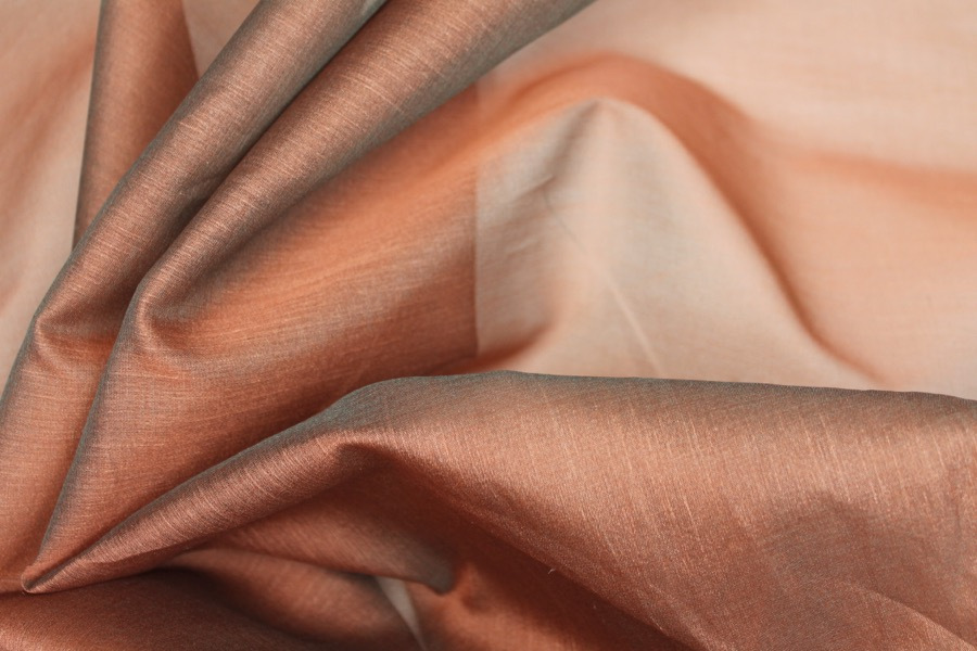 Silk Organza - Rust Brown shot Opal Green - fabric, image 3 of 7
