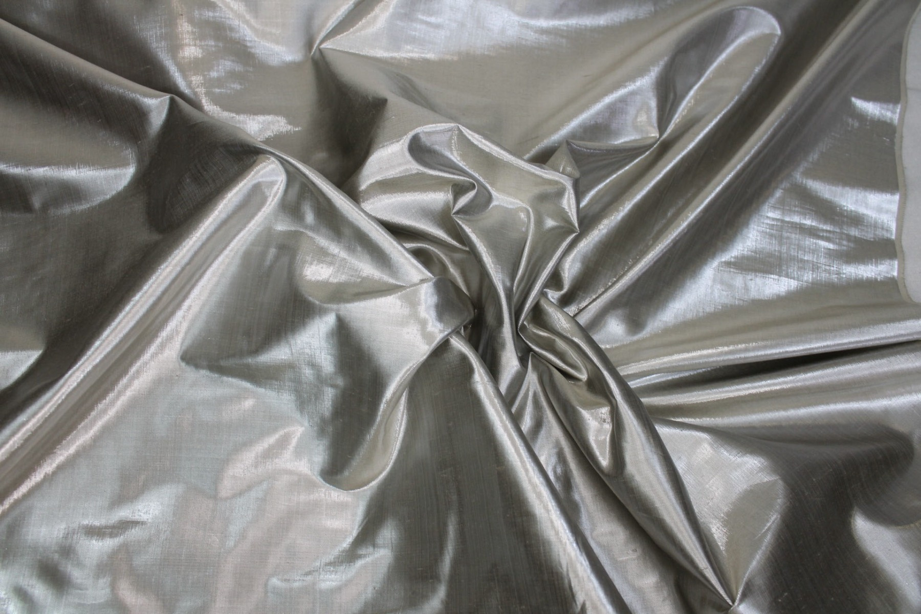 Metallic Dupion - Ecru Silver fabric, image 2 of 6