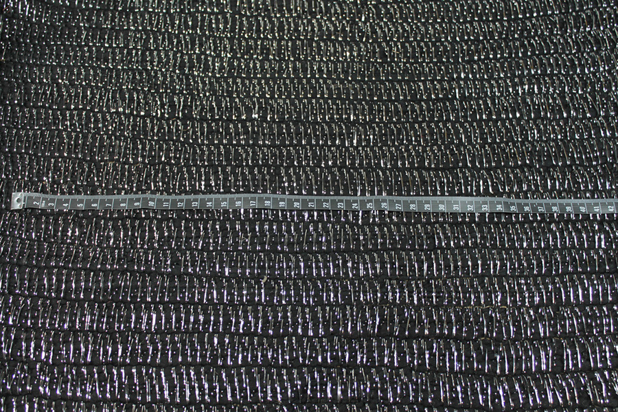 Black and Silver Lurex Loose Weave Fabric, image 5 of 6