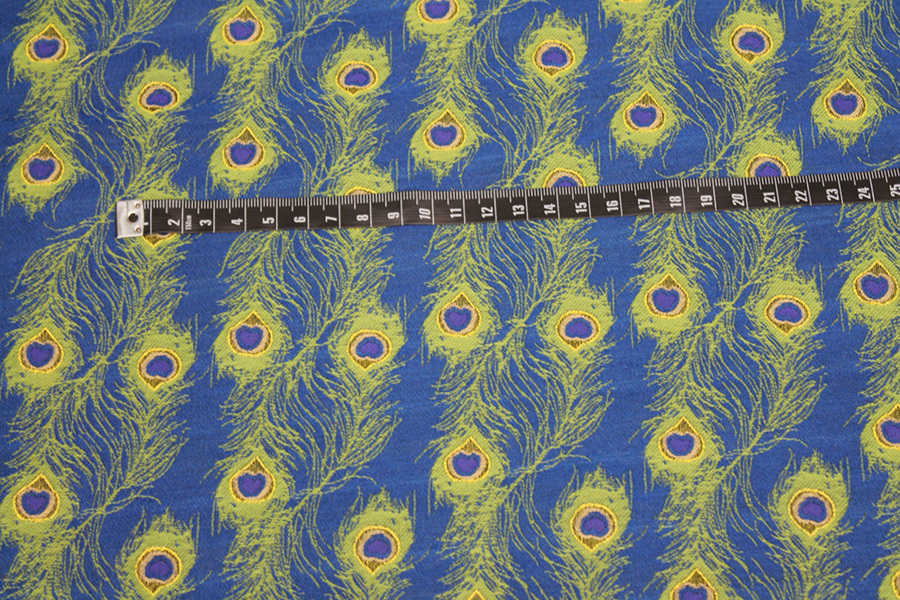 Peacock Feather Brocade - Blue fabric, image 6 of 6
