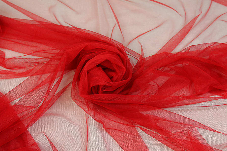 Soft Nylon Tulle - Italian Red - T30 fabric, image 5 of 5