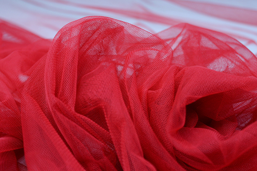 Soft Nylon Tulle - Italian Red - T30 fabric, image 3 of 5