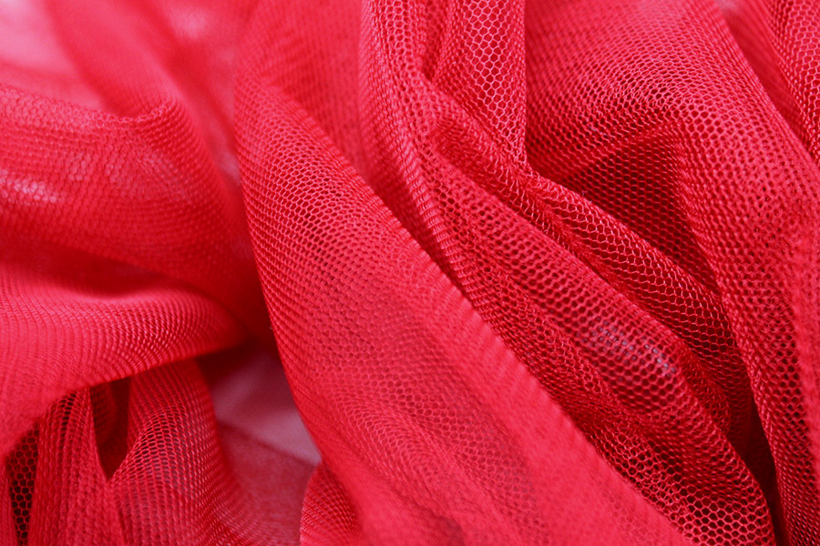 Soft Nylon Tulle - Italian Red - T30 fabric, image 4 of 5