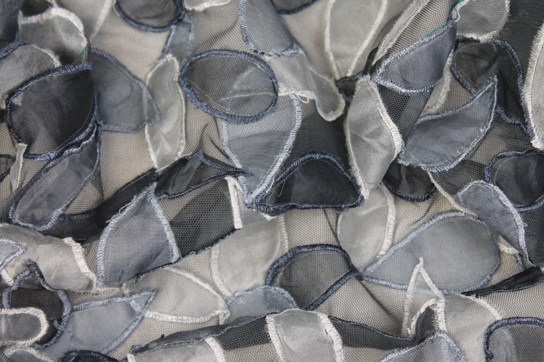 Organza Teardrop Applique on Tulle - Greys fabric, image 4 of 8
