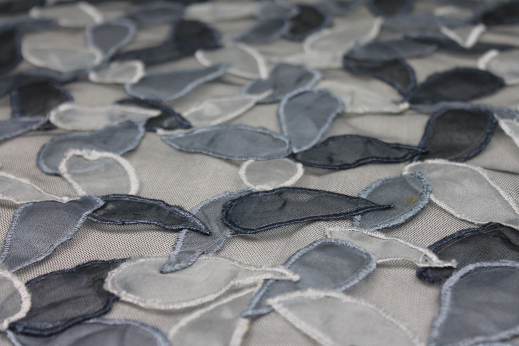Organza Teardrop Applique on Tulle - Greys fabric, image 7 of 8