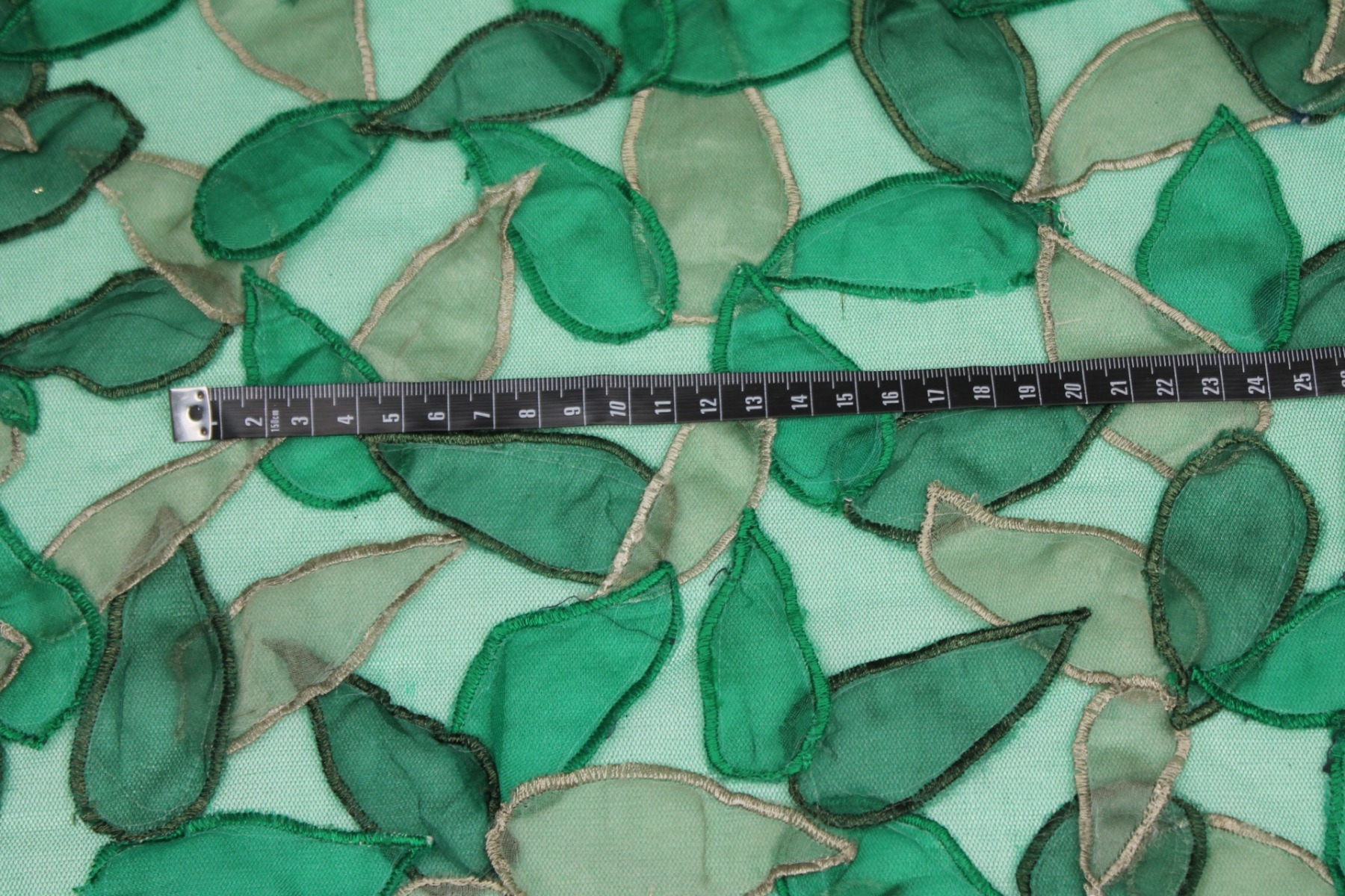 Organza Teardrop Applique on Tulle - Greens fabric, image 5 of 7
