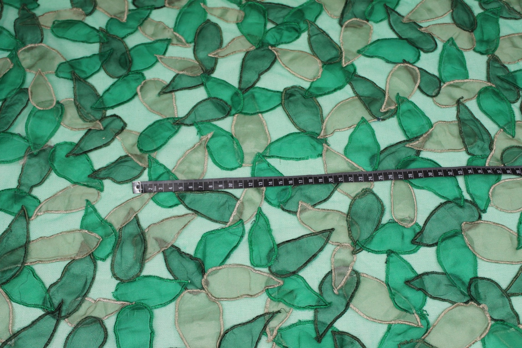 Organza Teardrop Applique on Tulle - Greens fabric, image 6 of 7