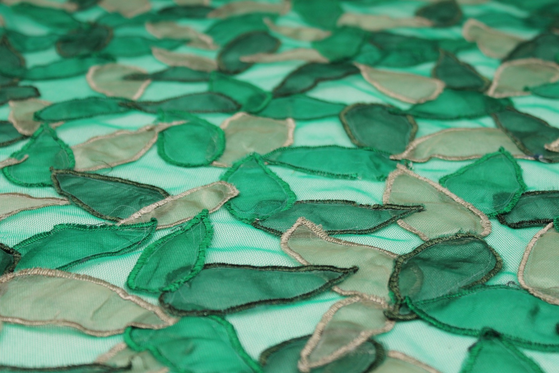 Organza Teardrop Applique on Tulle - Greens fabric, image 7 of 7