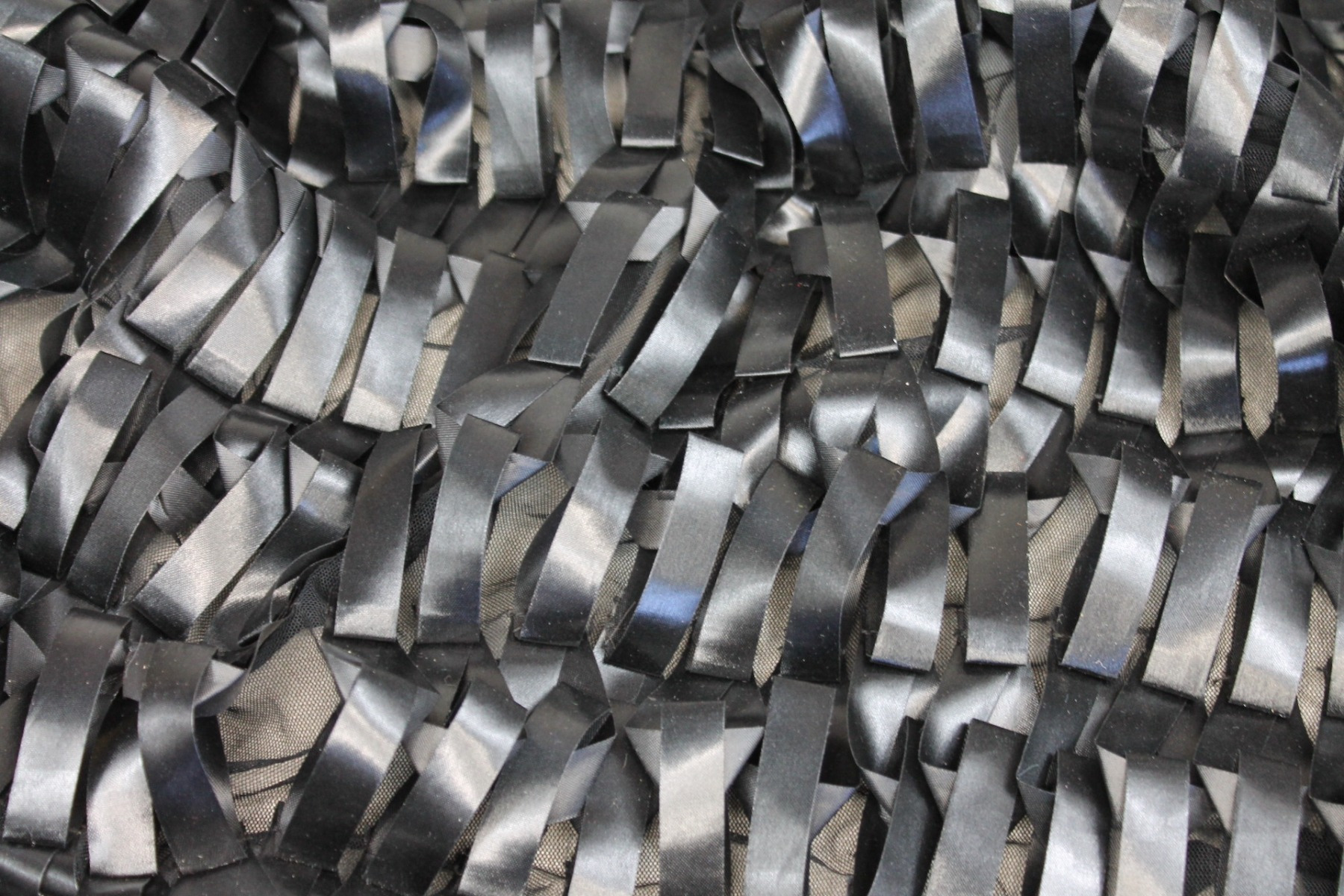 Black Ribbon Applique on Tulle fabric, image 3 of 9