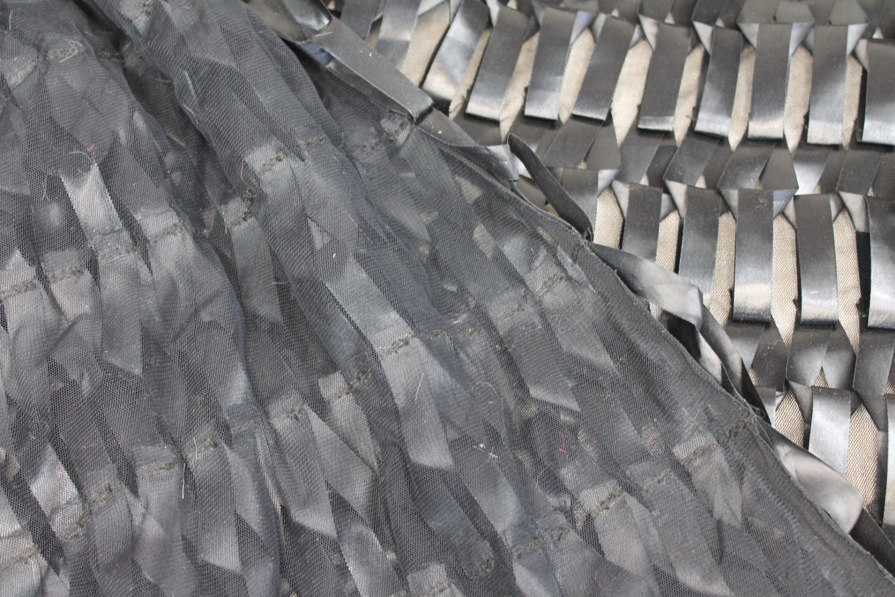 Black Ribbon Applique on Tulle fabric, image 9 of 9