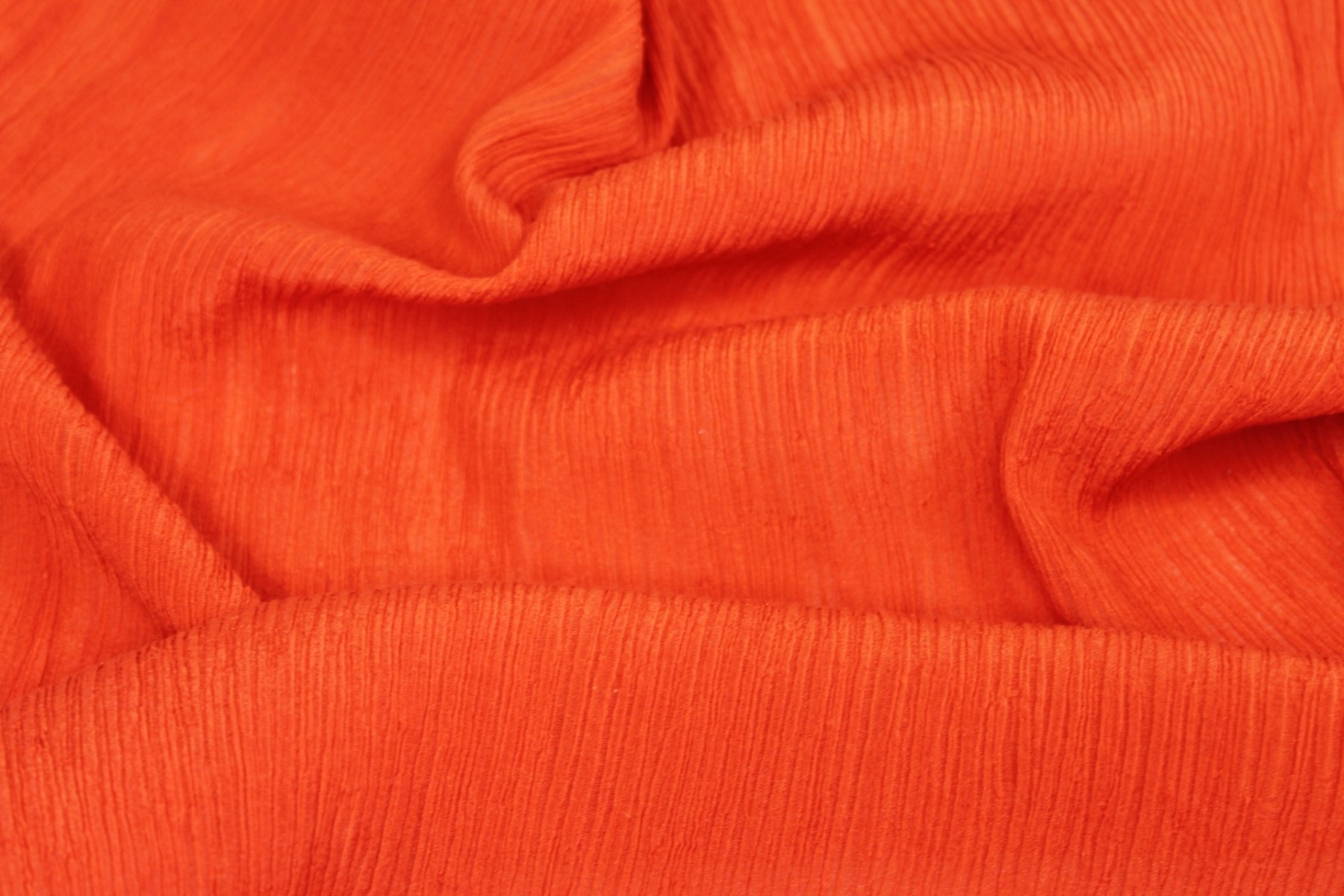 Pleated Silk and Cotton - Orange fabric, image 2 of 6