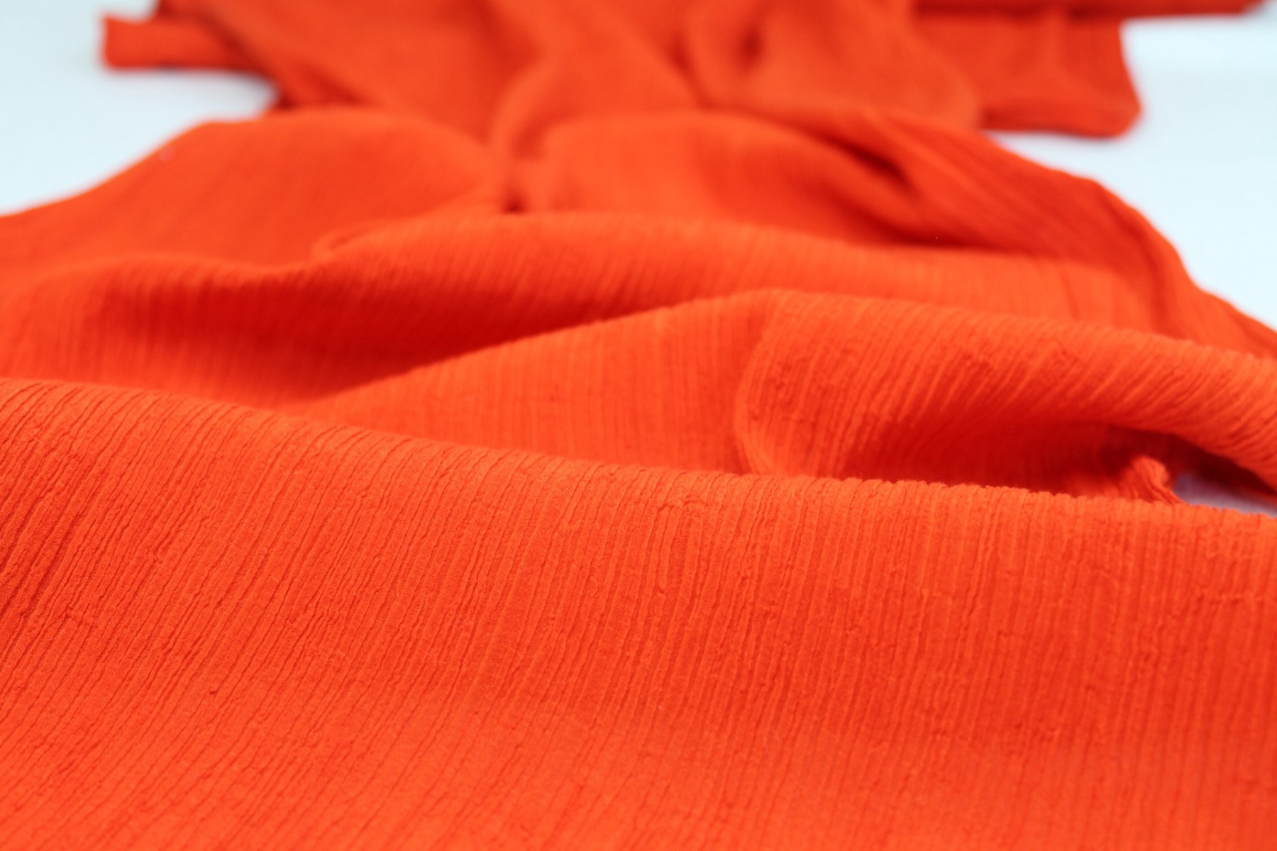 Pleated Silk and Cotton - Orange fabric, image 3 of 6