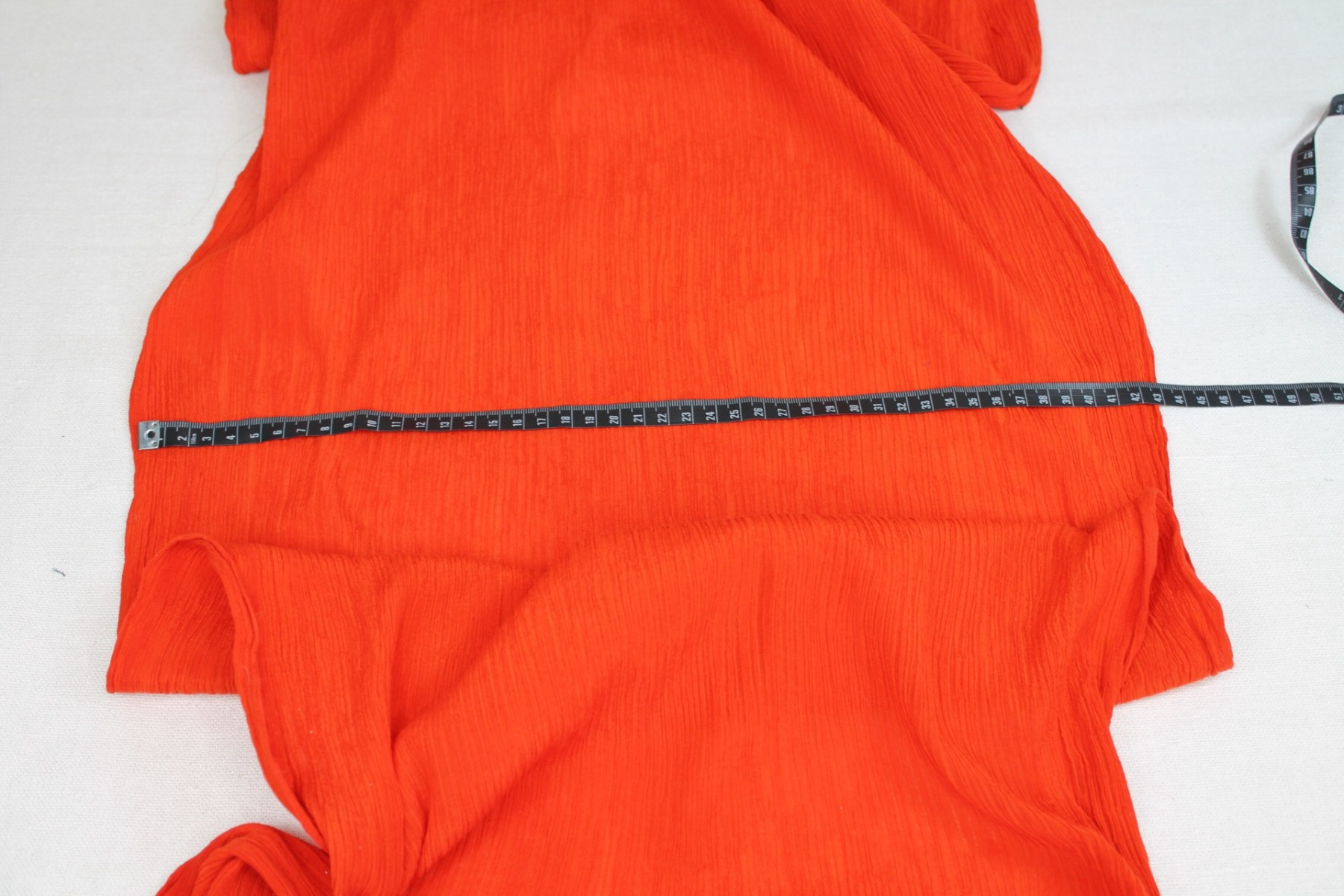 Pleated Silk and Cotton - Orange fabric, image 4 of 6