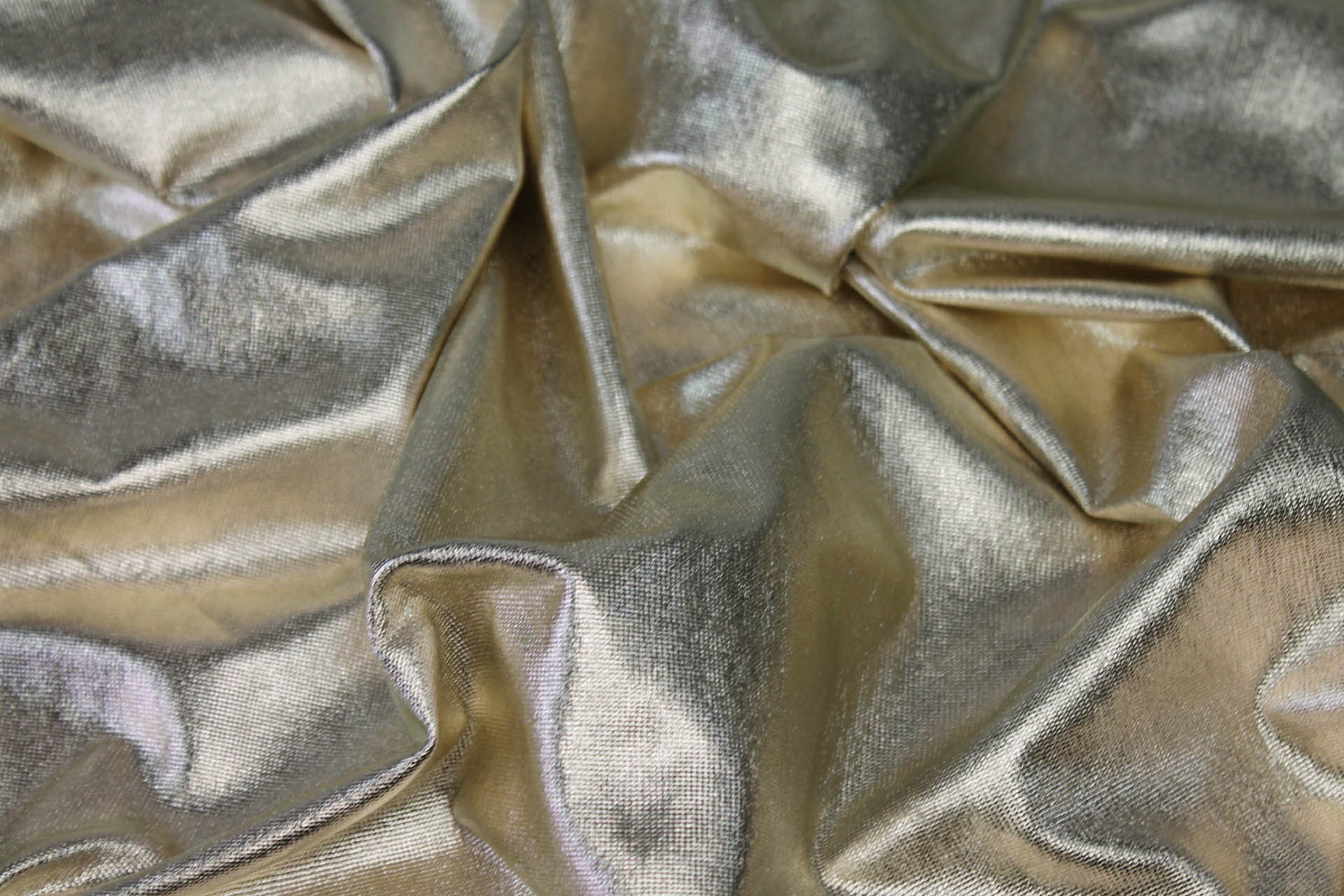 Foiled Marl Jersey in Pale Gold fabric, image 3 of 9