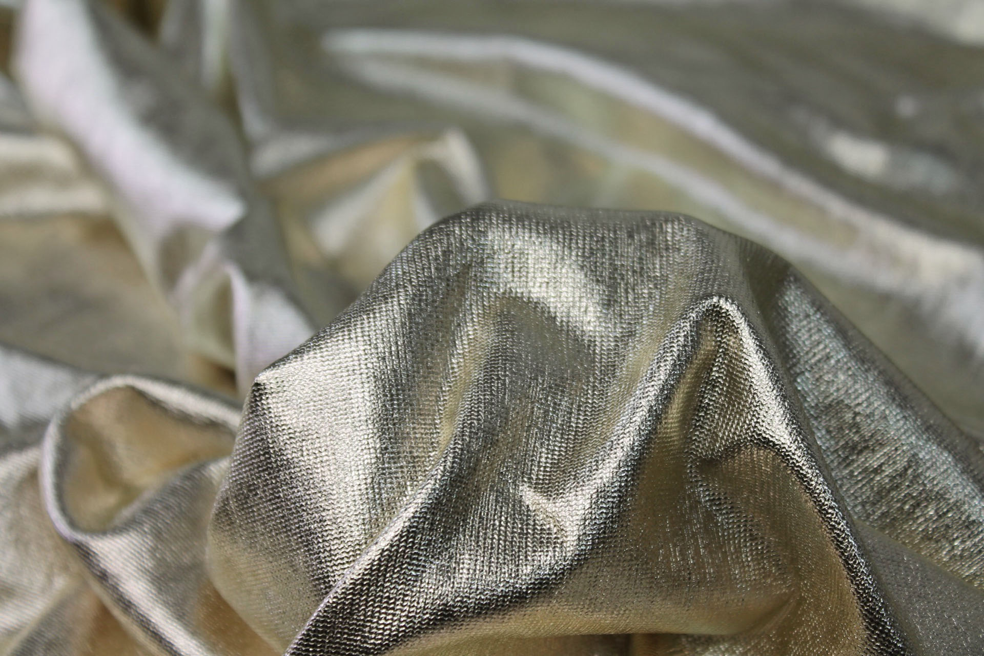Foiled Marl Jersey in Pale Gold fabric, image 4 of 9