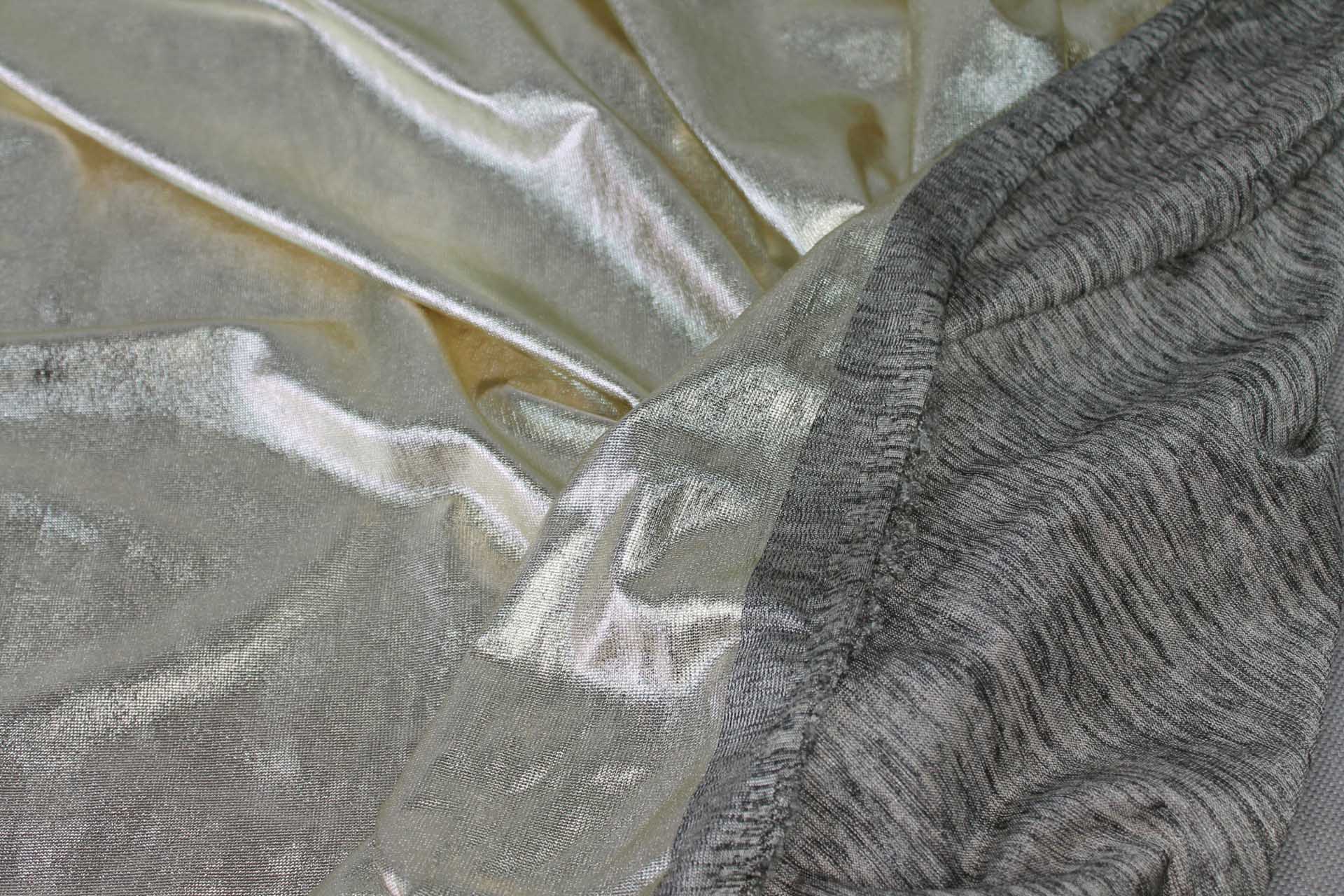 Foiled Marl Jersey in Pale Gold fabric, image 7 of 9