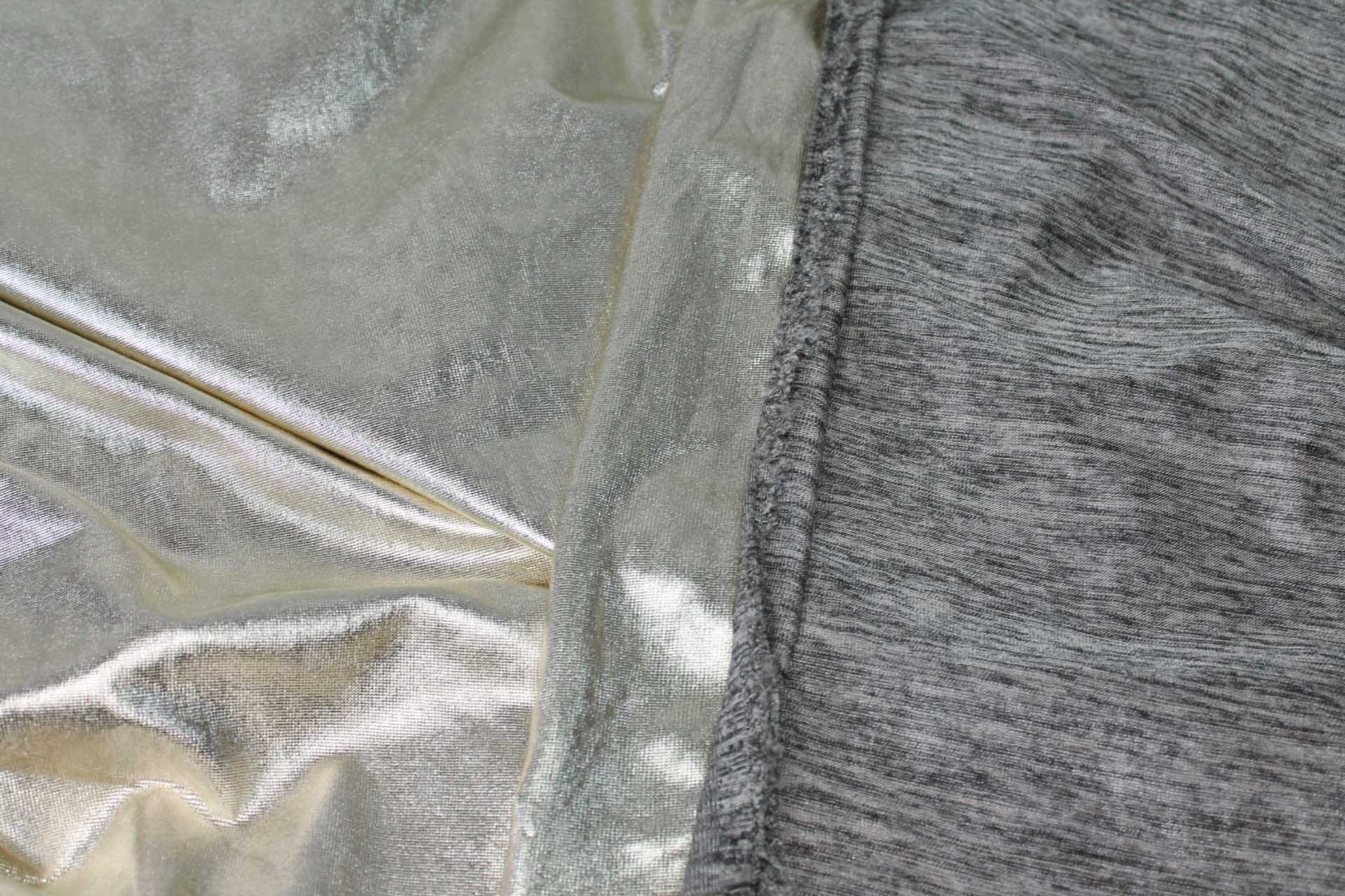 Foiled Marl Jersey in Pale Gold fabric, image 8 of 9