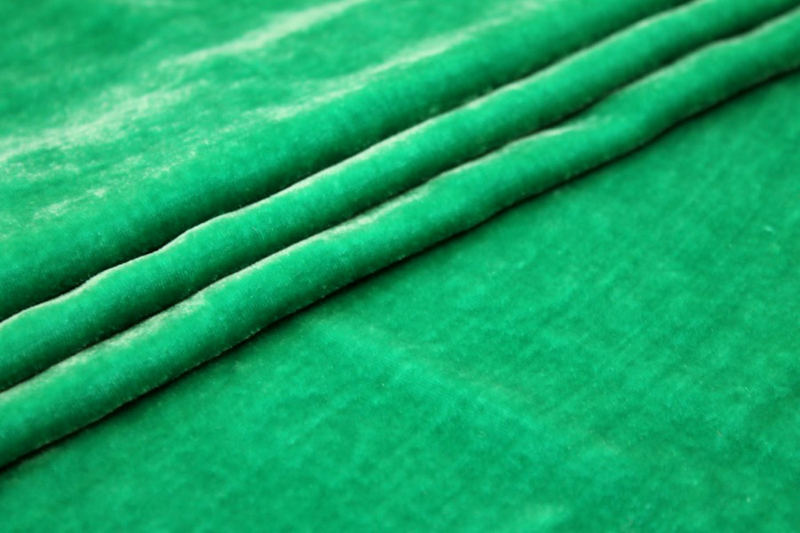 Silk Velvet - Emerald fabric, image 2 of 5