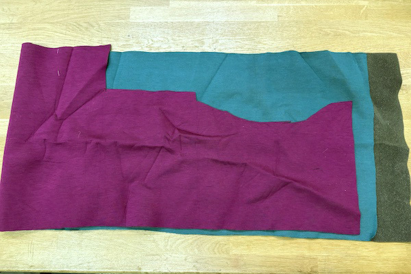 Bonded Jersey - Deep Magenta/Teal - Scrap 0.2m Piece fabric, image 7 of 7
