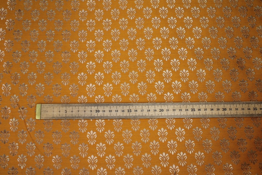 Fleur-de-lys Style Brocade - Saffron Yellow fabric, image 4 of 6