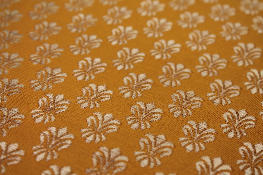 Fleur-de-lys Style Brocade - Saffron Yellow fabric, image 6 of 6