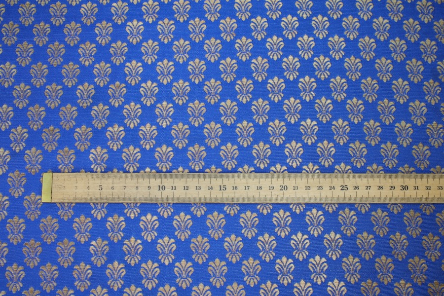 Fleur-de-lys Style Brocade - Royal Blue fabric, image 3 of 7