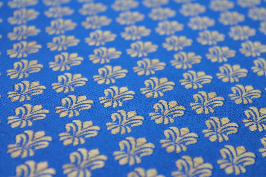 Fleur-de-lys Style Brocade - Royal Blue fabric, image 6 of 7