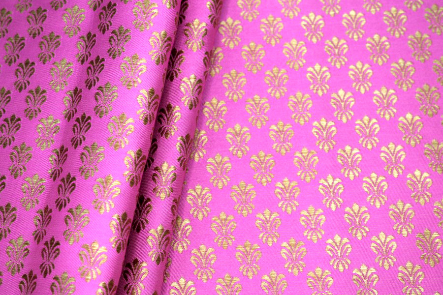Fleur-de-lys Style Brocade - Pink fabric, image 2 of 7