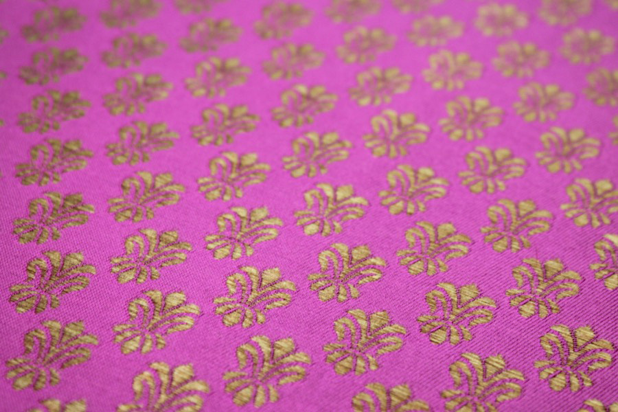 Fleur-de-lys Style Brocade - Pink fabric, image 3 of 7